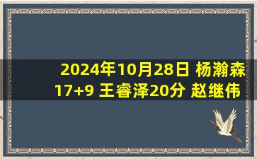 2024年10月28日 杨瀚森17+9 王睿泽20分 赵继伟缺阵 沙约克11中0 青岛胜辽宁